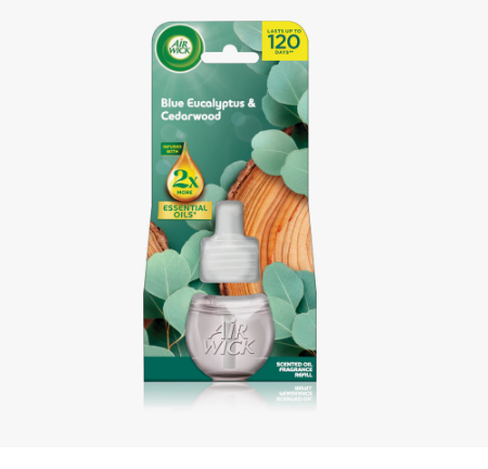 Air Wick Blue Eucalyptus & Cedarwood — змінний ароматичний блок для автоматичного освіжувача, з ефірними оліями 🌿✨