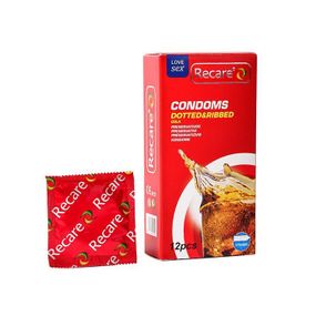 Презервативы Recare Cola Dotted&Ribbed Condoms 12 шт, с пузырьками и ребрами, аромат:
