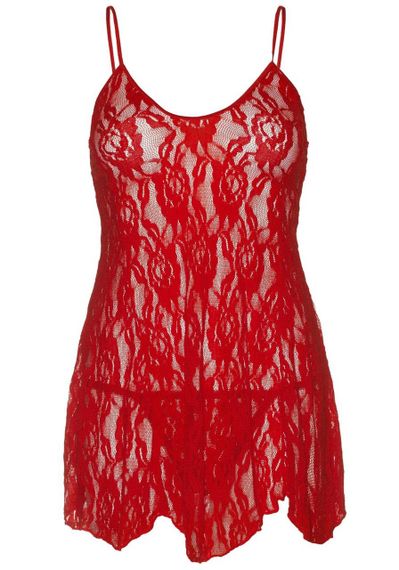 Сорочка беби-долл Leg Avenue Rose Lace Flair Chemise Red, Queen Size sexstyle | Зображення 1