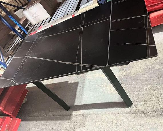 Прямокутний стіл Ashwood DT-2402, стільниця кераміка чорна матова Lauren black 12 мм, розмір 90-140х75 см | Зображення 2