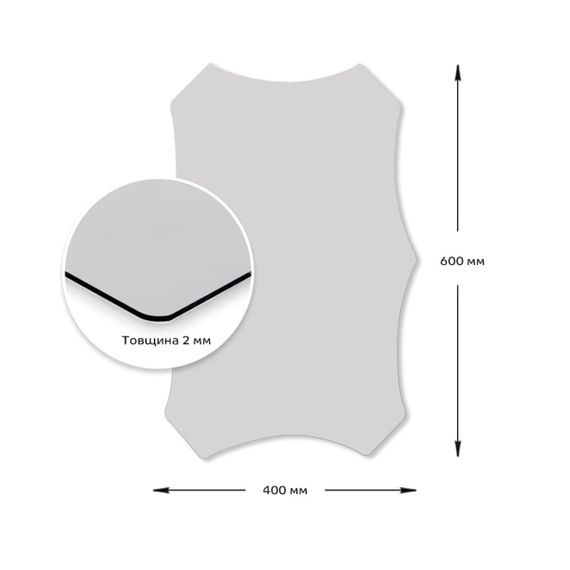 Дзеркало акрилове самоклеюче 400*600мм*2мм SW-00001521 | Зображення 2