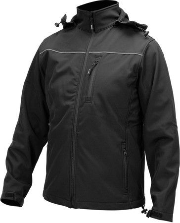 Куртка робоча SOFTSHELL з прикріп капюшоном YATO розм XXL, чорна, 3 кишені, 96% поліест і 4% спанде YT-79554