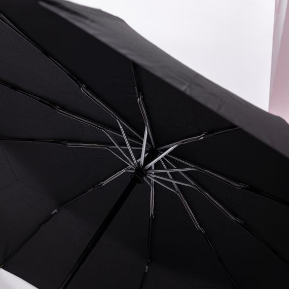 Парасолька автоматична з дерев'яною ручкою класична з поліестеру діаметр 116 см Чорна HP-23-8B | Зображення 1