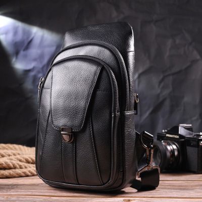 Сумка Vintage Через плече з натуральної шкіри Чорна (21397) | Зображення 9