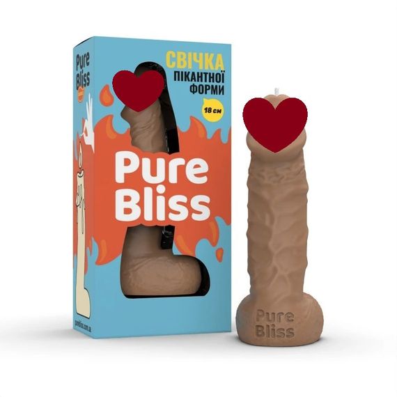 Свічка пікантної форми Pure Bliss BIG Brown, коричнева, 18 см Sex Aura