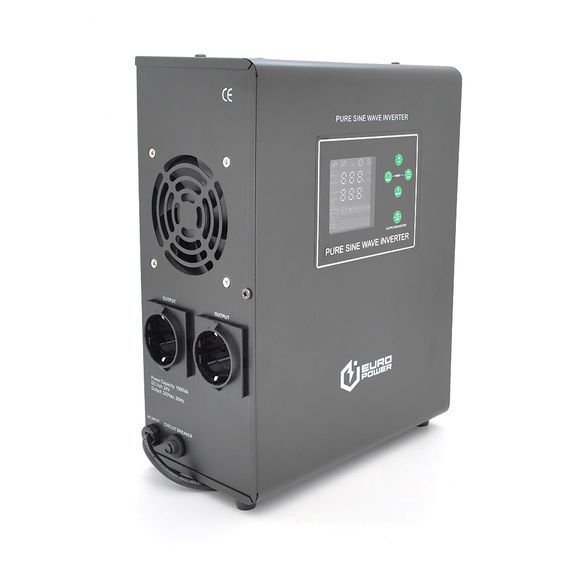 ДБЖ з правильною синусоїдою Europower EPWM-MPS-1500/24 (1050 Вт) 5/10/15/20А, під зовнішню АКБ 24В (AGM/GEL/LFP), кріплення на