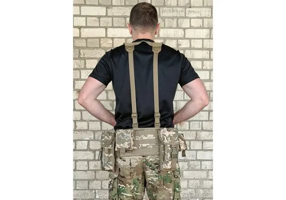 Тактичний пояс розвантажувальний РПС з кріпленнім MOLLE та плечовими лямками Піксель без підсумків | Зображення 2
