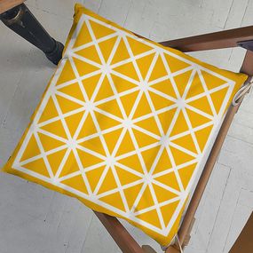 Подушка на стул с завязками Желтая мозаика 40x40x4 см (PZ_23F005)