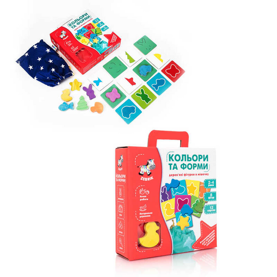 Развивающая игра-сортер Цвета и формы ZB2001-01 из дерева | Зображення 1