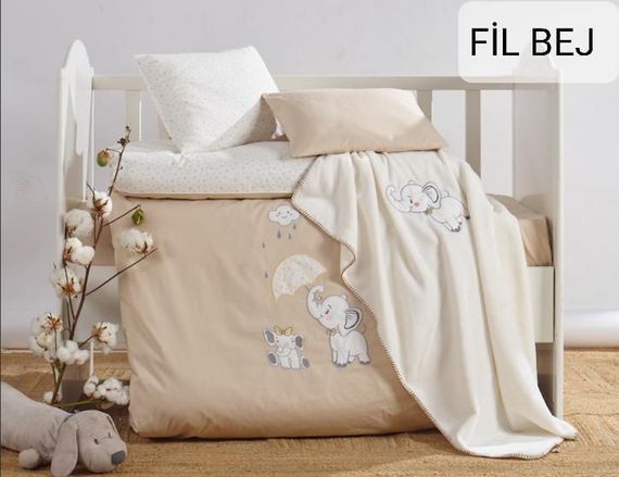 Дитяча постільна білизна з плюшевим пледом Elita Baby в ліжечко Fil Bej