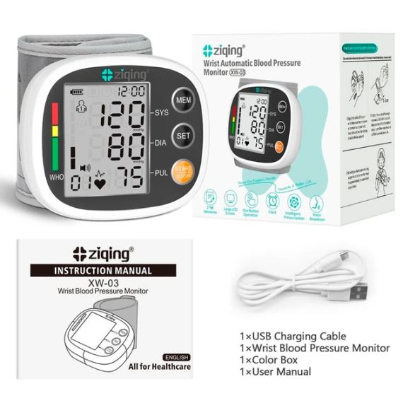 Тонометр Ziqing XW-03 автоматичний на зап'ястку від акумулятора Білий | Зображення 7