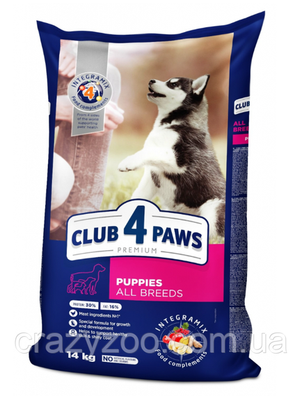 Сухой корм для щенков всех пород Club 4 Paws с курицей 14 кг B4530101