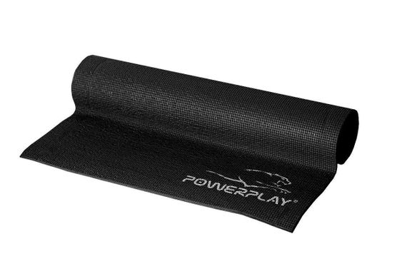 Килимок для йоги та фітнесу PowerPlay 4010 PVC Yoga Mat Чорний (173x61x0.6) | Зображення 2
