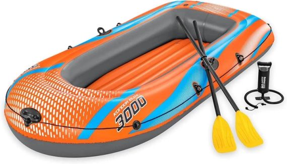 Надувная двухместная лодка с веслами и насосом 246x122 см, Bestway 61145 | Зображення 4