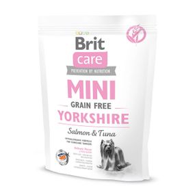 Корм Brit Care Mini Grain Free Yorkshire сухой беззерновой на основе мяса лосося и тунца для собак породы йоркширский терьер 0.4 кг