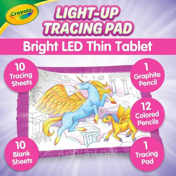 Доска с подсветкой Крайола Оригинал Crayola Light Up Tracing Pad Pink для рисования и копирования розовая | Зображення 2