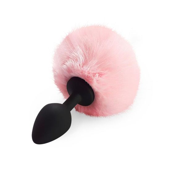 Силіконова анальна пробка М Art of Sex - Silicone Bunny Tails Butt plug Pink, діаметр 3,5 см sexstyle