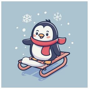 Картина по номерам "Малыш на санках" ©arttem_illustration 15614-AC 30х30 см