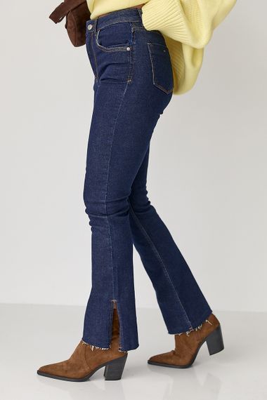 Джинси-кльош із розрізами - синій цвет, 38р (є розміри) | Зображення 4