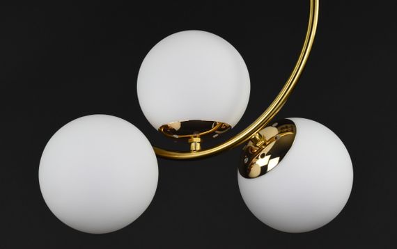 Люстра стельова на 3 лампочки 27435 Латунь 45х24х40 см. | Зображення 1