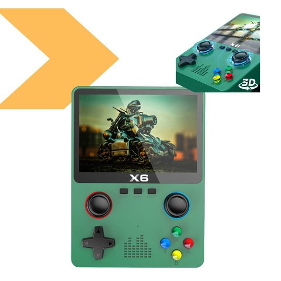 Игрова портативна консоль PSP 6X з монітором 3,5 дюйма 1000 ігор XPRO Чорний (43813-X6_1144)