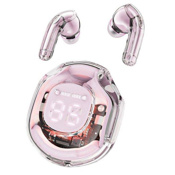 Навушники бездротові Bluetooth ACEFAST T8 Crystal color (2) bluetooth earbuds Lotus Pink | Зображення 1