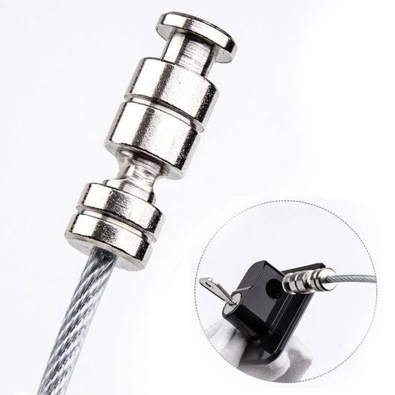 Замок блокіратор з тросом на вікна, двері + 2 ключа, Чорний / Захисний замок від дітей / Блокувальник вікон з ключем | Зображення 5