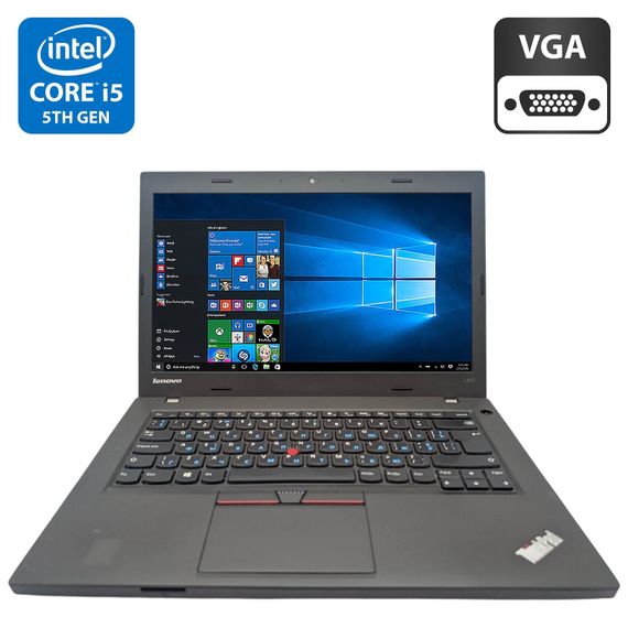 Ноутбук Lenovo ThinkPad L450 / 14" (1366x768) TN / Intel Core i5-5300U (2 (4) ядра по 2.3 - 2.9 GHz) / 8 GB DDR3 / 500 GB HDD / Intel HD Graphics 5500 / WebCam б/в
