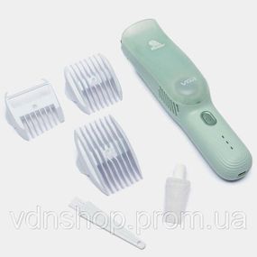 Дитяча машинка для стрижки VGR V-155 GREEN дітей новонароджених безшумна тиха з насадками 0-12 мм RN-23