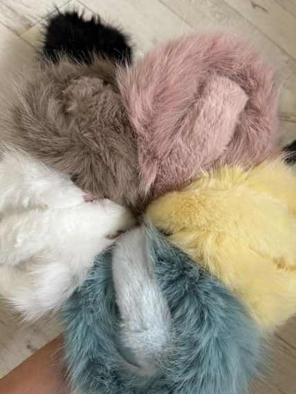 Великі пухнасті  хутряні навушники складні Мокко One Size (420) | Зображення 9