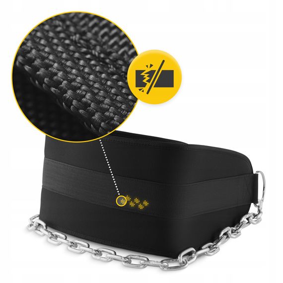 Пояс атлетичний для обтяження 4FIZJO Dip Belt 100 см Black (P-5905973402262) | Зображення 3