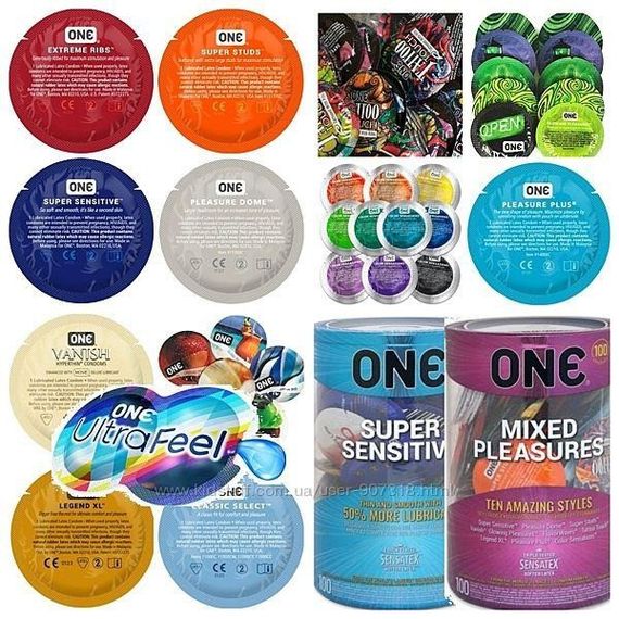 Набор презервативов One МІКС (Classic, XL, Strong, Ribs, Studs) цена за 5 штук sexstyle