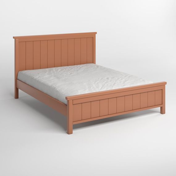 Двоспальне дерев'яне ліжко Mebigrand Вірджинія Коричневий (RAL8025) 140х200 см (MBG-3217) | Зображення 1