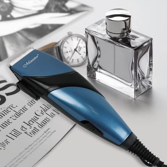 Машинка для стрижки волос Maestro MR-655C-BLUE, проводная, с насадками | Зображення 1