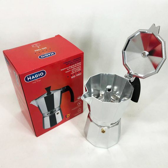 Гейзерна кавоварка Magio MG-1002 300 мл, гейзер для кави, кавоварка гейзерного типу, кавоварка для дому | Зображення 7