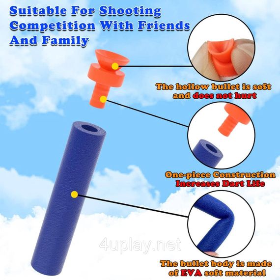 Патроны с присосками для NERF Игрушечные пули стрелы для бластеров Нерф EKIND Suction Foam Darts Elite 10шт. | Зображення 3