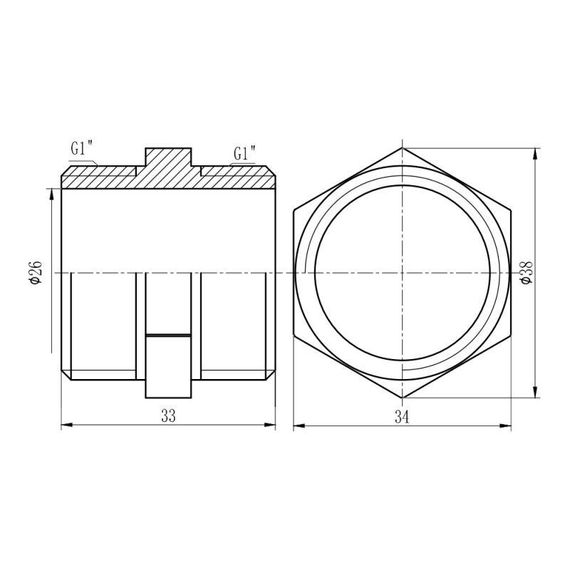 Ниппель Thermo Alliance Forte 1" усиленный SF35825R | Зображення 1