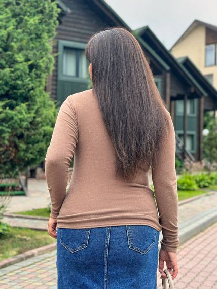 Женская теплая водолазка на термо флисе Ri291 цвет мокко, размер 48/52 | Зображення 2