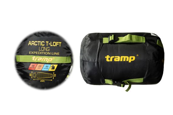Спальний мішок Tramp Arctic Long кокон правий green/grey 225/80-55, спальник туристичний для походу і риболовлі | Зображення 3