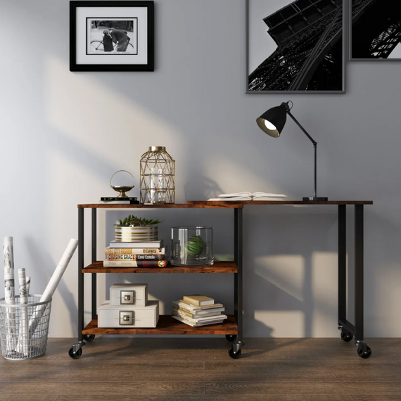 Стол L-образный Costway King вращающийся в стиле Loft | Зображення 2