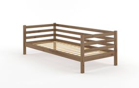 Кровать детская iSmart Ника Орех светлый 120х200 см с задним бортиком (DDMBG-2592)