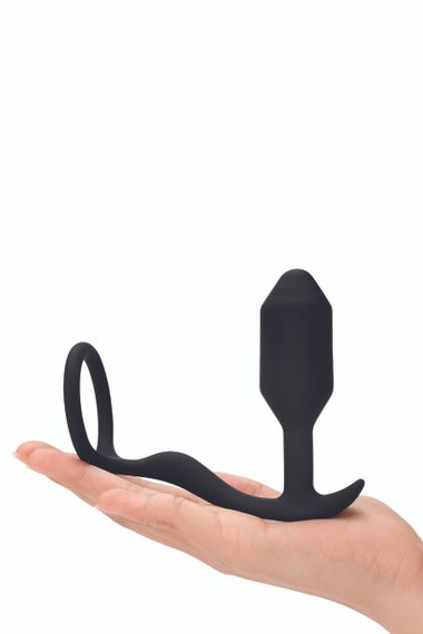 Анальна пробка з ерекційним кільцем Snug & Tug B-Vibe, силіконова, чорна Sex Aura | Зображення 3