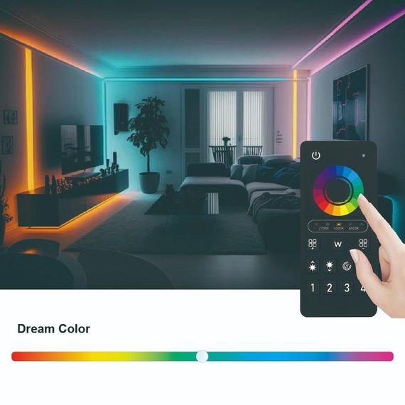Пульт управління PROLUM 4-Zone RGB+CCT Wi-Fi TUYA TOUCH Чорний Series HomeLink | Зображення 1