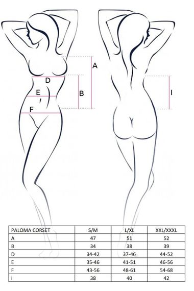 Корсет-сорочка с пажами для чулок Passion PALOMA CORSET Белый L/XL | Зображення 1