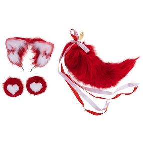 Анальная пробка с хвостом лисицы LOCKINK SEVANDA Red Vixen Set with Pear-shape Plug sexstyle
