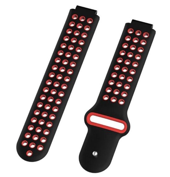 Спортивный ремешок с перфорацией Primo для часов Garmin Forerunner / Approach - Black&Red | Зображення 2