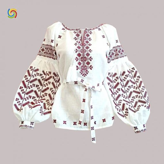 Рубашка Украинская вышиванка 243502 цвет белый размер S