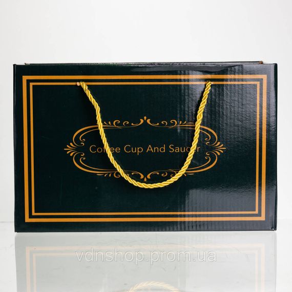 Набір парних порцелянових чашок Queen&King 2 (шт) по 400 (мл) чашки на подарунок із кришкою та ложкою FM-30 | Зображення 4