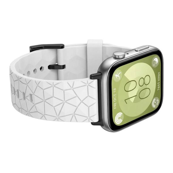 Ремінець силіконовий Primolux Dimond для смарт-годинника Huawei Watch Fit 4 / Fit 4 Pro / Fit 3 - White | Зображення 1
