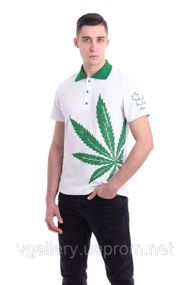 Футболка чоловіча ПОЛО - CANNABIS з коротким рукавом